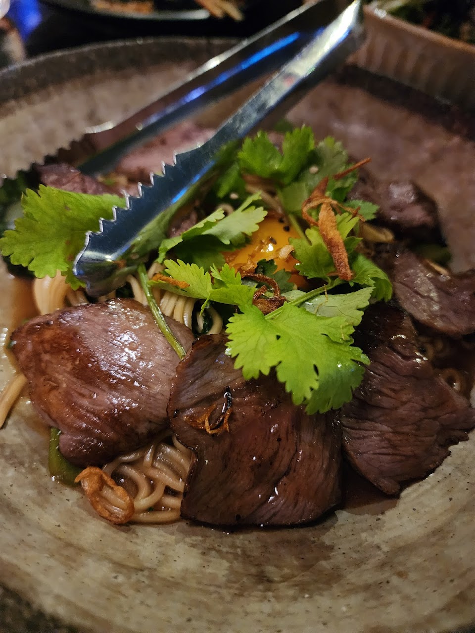 Wagyu beef egg noodles at Luna Lu
